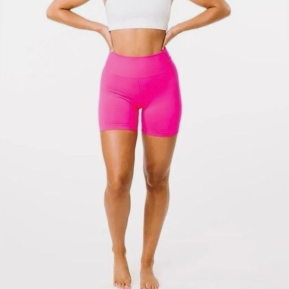 ZYIA Hot Pink Seamless Hustle Biker Shorts,  Women's